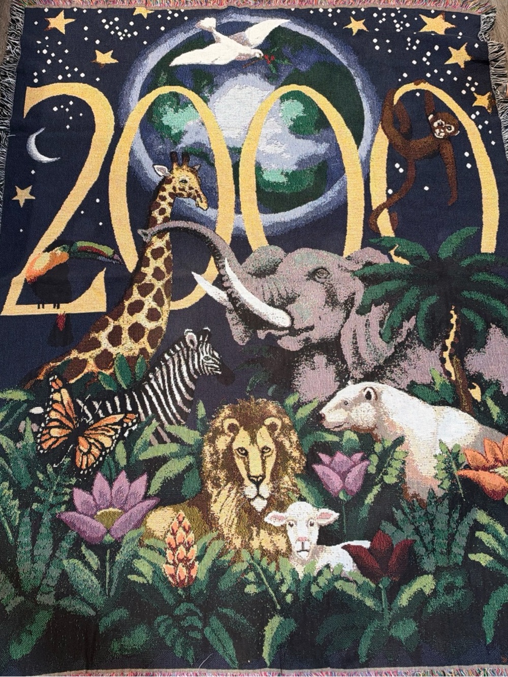 Multicolor Wildlife Tapestry Wall Hanging - 2000 Design